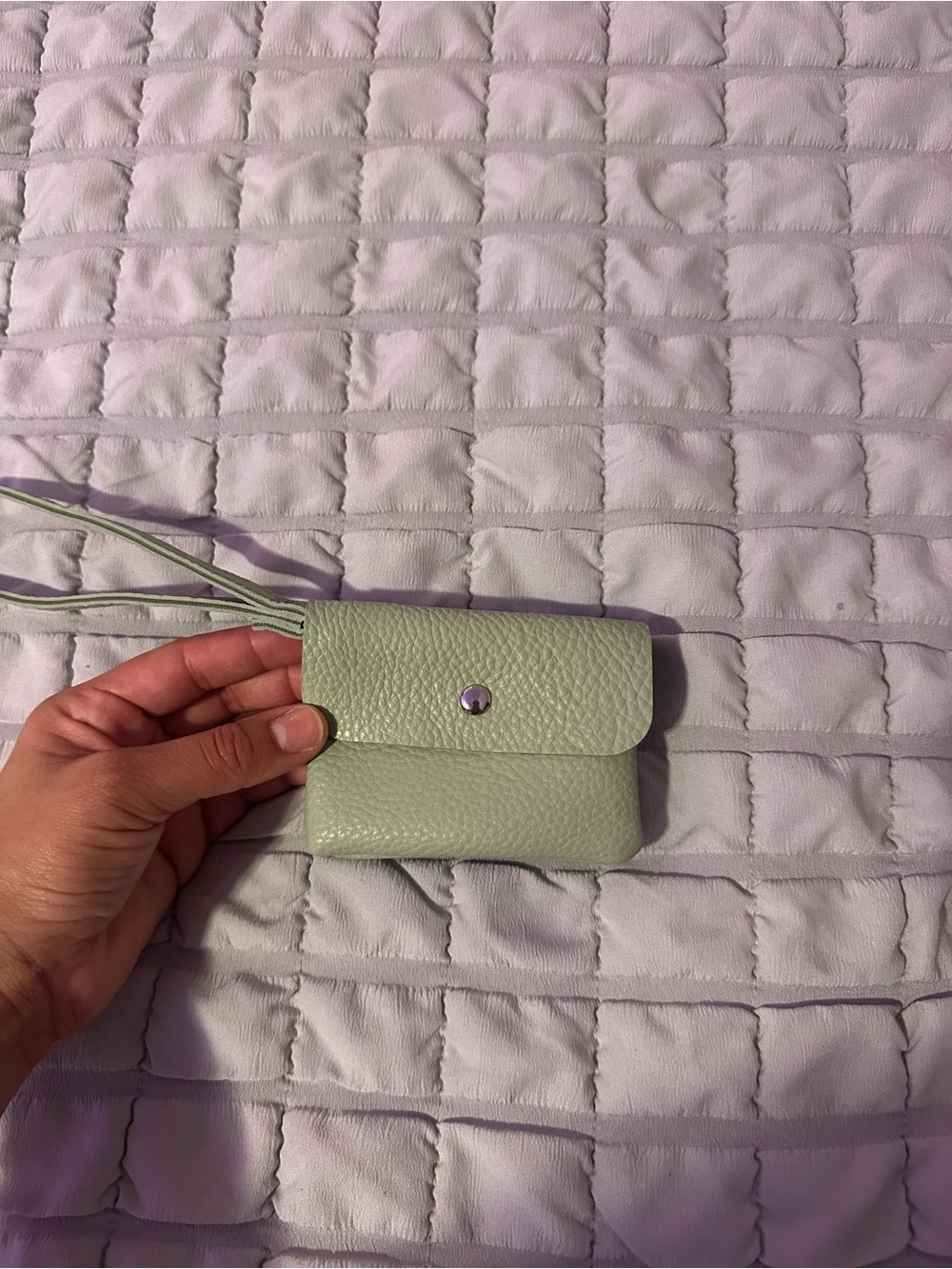 Small Women's Wristlet Wallet - Light Sage | Authentic Made in Italy